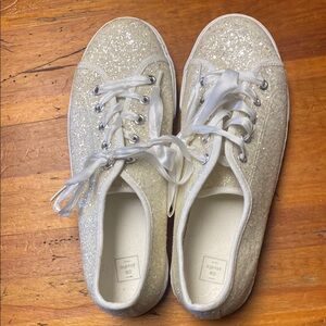 Stylish White Glitter Sneakers by David Bridal Studios
